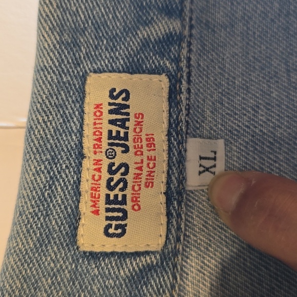 Vintage Guess Jeans American Tradition Blue Denim Vest XL - Picture 2 of 11